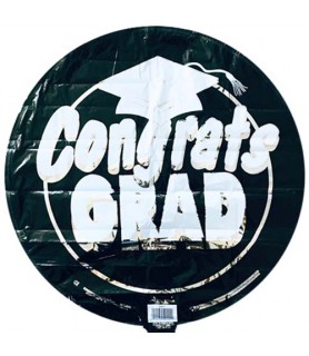 Graduation 'Congrats Grad' Black Foil Mylar Balloon (1ct)