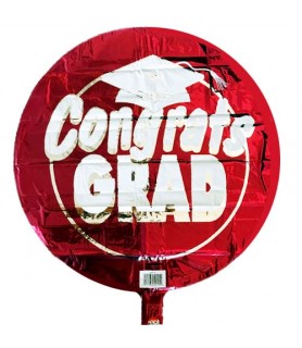 Graduation 'Congrats Grad' Maroon Foil Mylar Balloon (1ct)