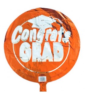 Graduation 'Congrats Grad' Orange Foil Mylar Balloon (1ct)