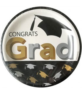 Graduation 'Grad Caps' Large Paper Plates (8ct)
