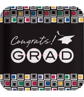 Graduation 'Mod Grad' Large Paper Plates (8ct)