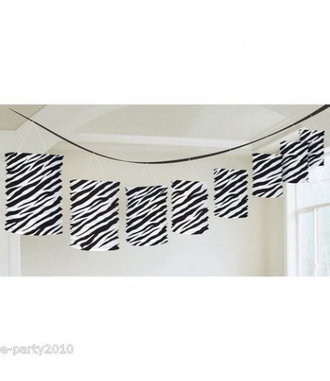 Zebra Stripes Animal Print Paper Lantern Garland (1ct)