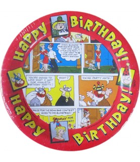 Comic Strips 'Sunday Funnies' Vintage 1994 Small Paper Plates (8ct)