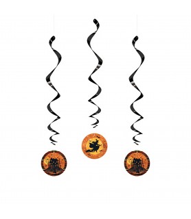 Halloween 'Full Moon' Foil Hanging Swirl Decorations (3ct)