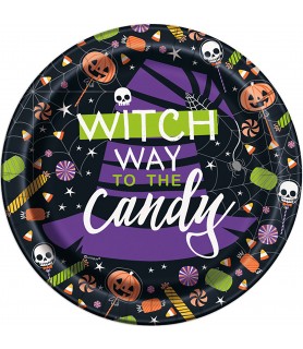 Halloween 'Skeleton Trick or Treat' Small Paper Plates (8ct)