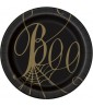 Halloween 'Black and Gold Spider Web' Small Paper Plates (8ct)