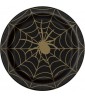 Halloween 'Black and Gold Spider Web' Large Paper Plates (8ct)