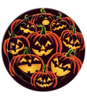 Halloween 'Pumpkin Grin' Small Paper Plates (8ct)