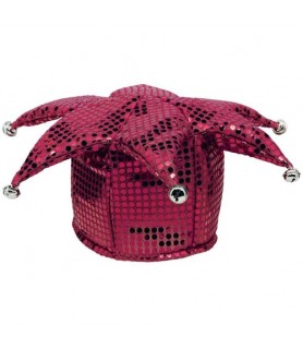 Burgundy Sequin Jester Costume Hat (1ct)