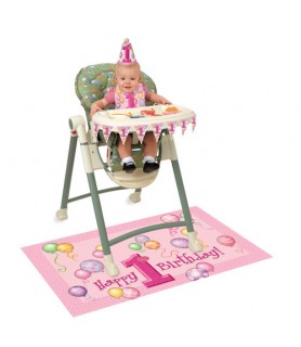 1st Birthday 'Pink Balloons' High Chair Decorating Kit (4pc)