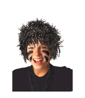 Black Tinsel Fun Wig (1ct)