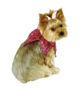 Pink Sequin Pet Neck Scrunchie (Extra Small/Small)