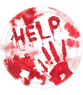 Halloween 'Bloody Handprints' Small Paper Plates (18ct)