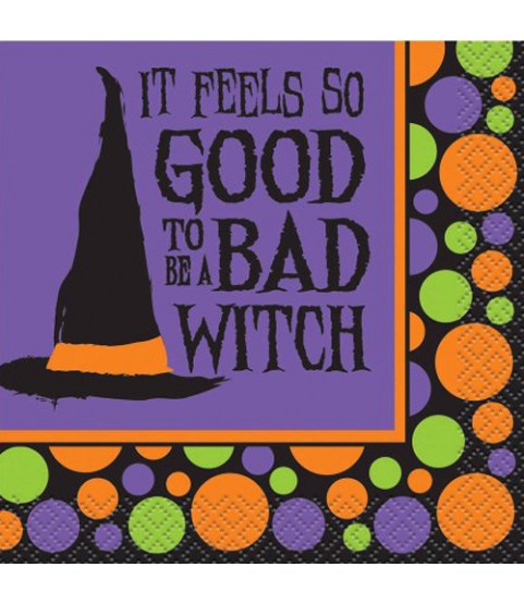 Halloween 'Bad Witch' Small Napkins (16ct)