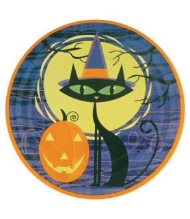 Halloween 'Black Cat' Small Paper Plates (8ct)