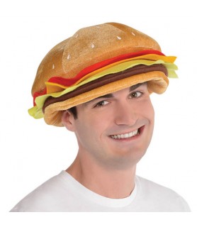 Halloween Cheeseburger Adult Plush Hat (1ct)