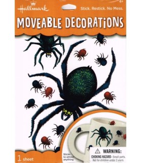 Halloween Spider Moveable Sticker Decorations (1 sheet)
