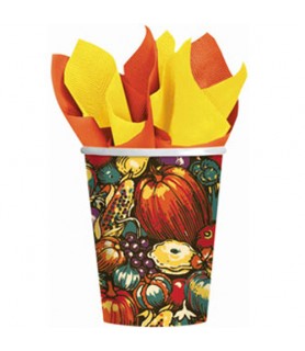 Halloween 'Autumn Turkey' 9oz Paper Cups (8ct)