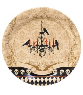 Halloween 'Skull Mansion' Large Paper Plates (8ct)