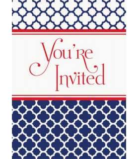 Hamptons Quatrefoil Invitations w/ Envelopes (8ct)