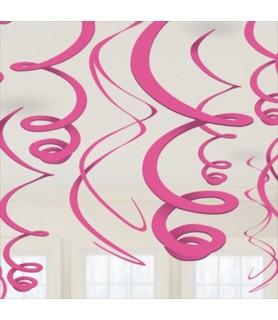 Pink Hanging Swirl Decorations (12ct)