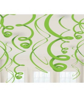 Kiwi Lime Green Hanging Swirl Decorations (12ct)