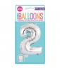 2nd Birthday Silver Foil Mylar Balloon (1ct)