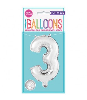 3rd Birthday Silver Foil Mylar Balloon (1ct)