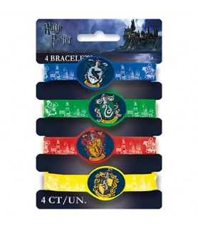 Harry Potter 'Hogwarts Houses' Rubber Bracelets / Favors (4ct)