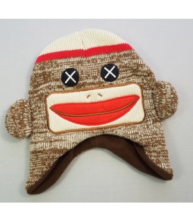 Sock Monkey Peruvian Style Hat w/ Tassels (1 size, Child)