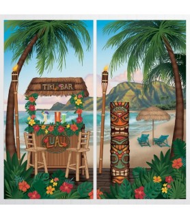 Hawaiian Luau 'Vintage Tiki' Scene Setter (2pcs)