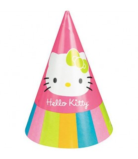 Hello Kitty 'Rainbow Stripes' Cone Hats (8ct)