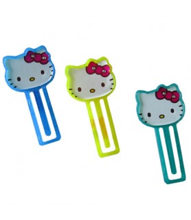 Hello Kitty Plastic Glitter Bookmarks / Favors (3ct)