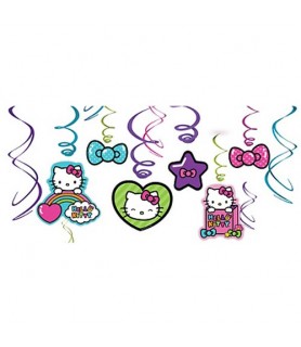 Hello Kitty 'Rainbow' Hanging Swirl Decorations (12ct)