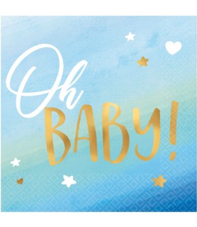 Baby Shower 'Hello World Boy' Small Napkins (16ct)