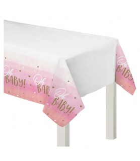 Baby Shower 'Hello World Girl' Plastic Table Cover (1ct)