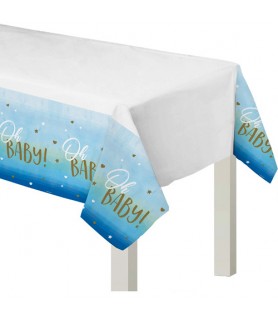 Baby Shower 'Hello World Boy' Plastic Table Cover (1ct)