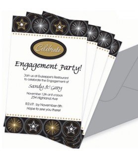 Hollywood 'Glitter Starz' Imprintable Invitations w/ Envelopes (12ct)