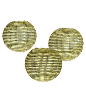Hollywood Gold Sequin Lanterns (3ct)