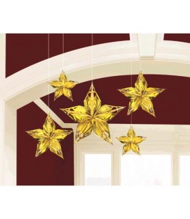 Hollywood 'Glitz and Glam' Foil Star Decorations (5pc)