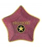 Hollywood Movie Night Star Shaped Metallic Extra Large Paper Plates (8ct)