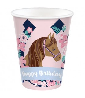 Horse 'Saddle Up' 9oz Paper Cups (8ct)