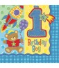1st Birthday Hugs & Stitches Teddy Bear Lunch Napkins (16ct)