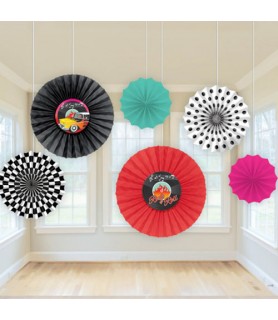 I Love Rock and Roll 'Classic 50s' Paper Fan Decorations (6ct)