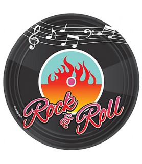 I Love Rock and Roll 'Classic 50s' Small Paper Plates (8ct)