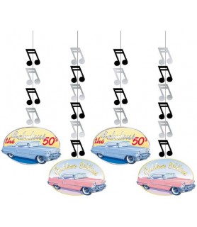 I Love Rock and Roll 'Fabulous 50s' Hanging Cutouts (4ct)