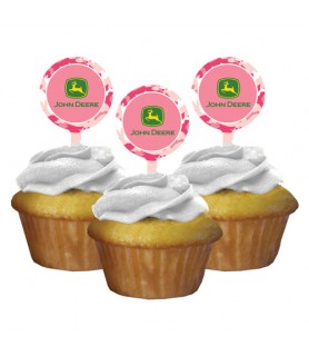 John Deere Pink Cupcake Toppers / Picks (12ct)