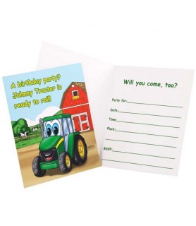 John Deere Johnny Tractor Invitations w/ Envelopes (8ct)
