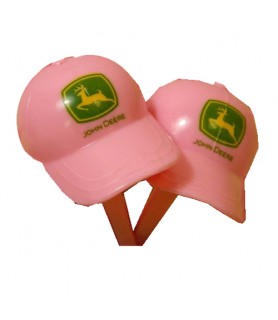 John Deere Pink Hat Cupcake Toppers / Picks (12ct)