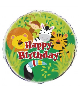 Animal Jungle Happy Birthday Foil Mylar Balloon (1ct)